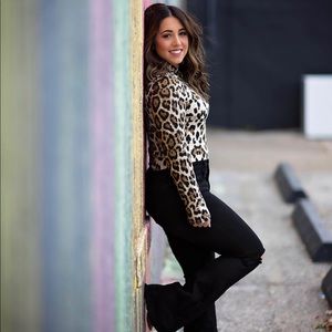 Long sleeve leopard body suit